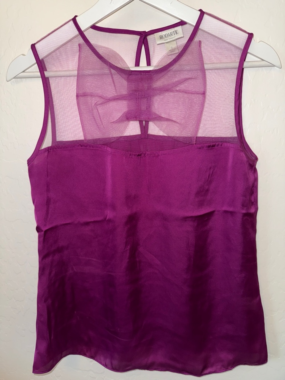 Rodarte Sheer Bow Sleeveless Top